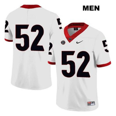 Men's Georgia Bulldogs NCAA #52 Tyler Clark Nike Stitched White Legend Authentic No Name College Football Jersey SCX8454DB